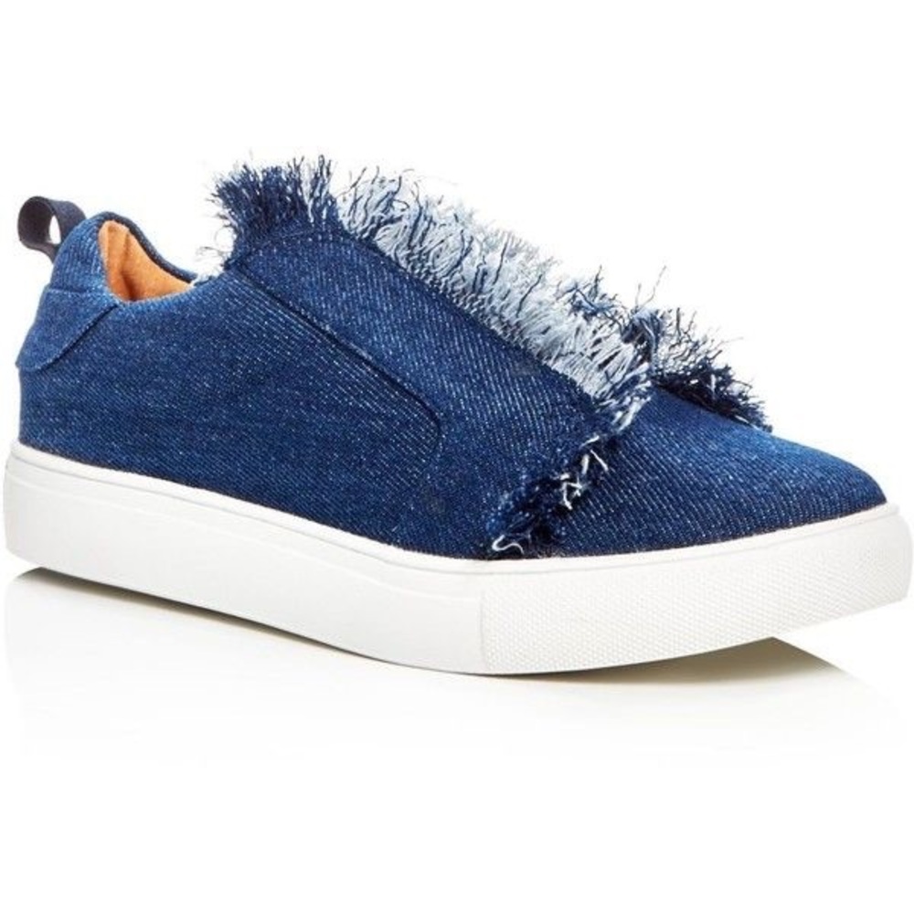 JAGGAR Denim Frayed Slip On Sneaker
